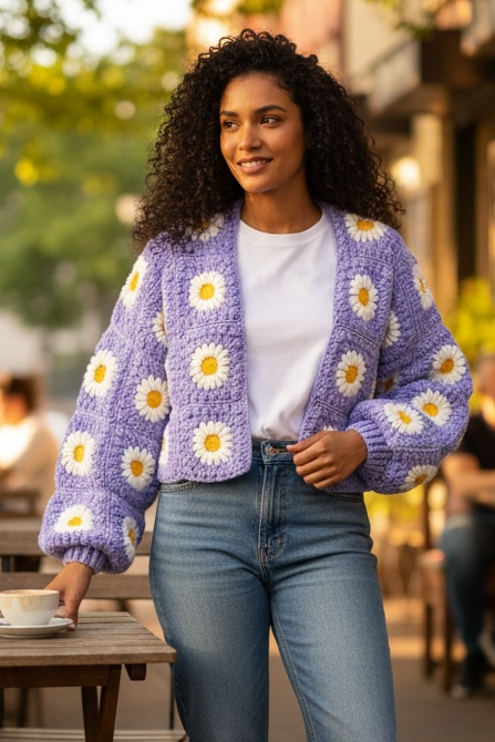 Lavender Bloom sweater 