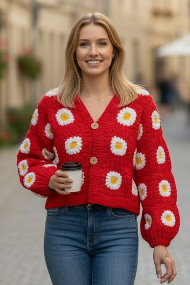 Red rose sweater 