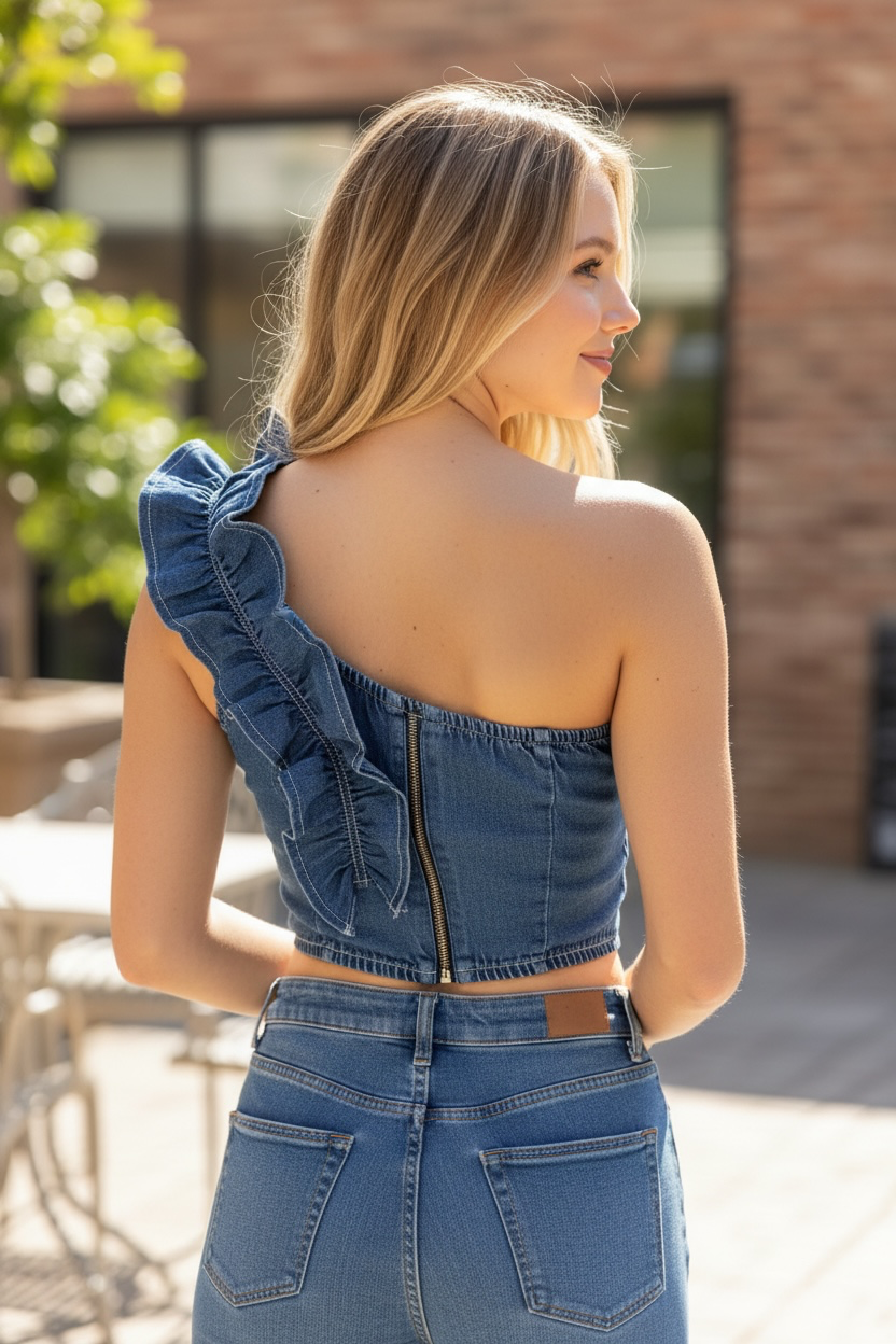Denim Sculpt Top