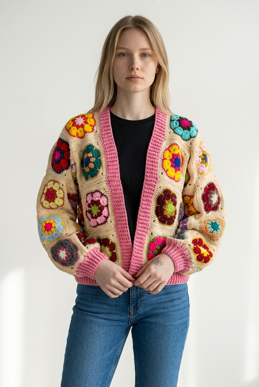 Multi flower cardigan ￼