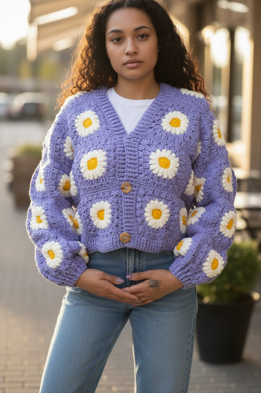 Lavender Bloom sweater ￼