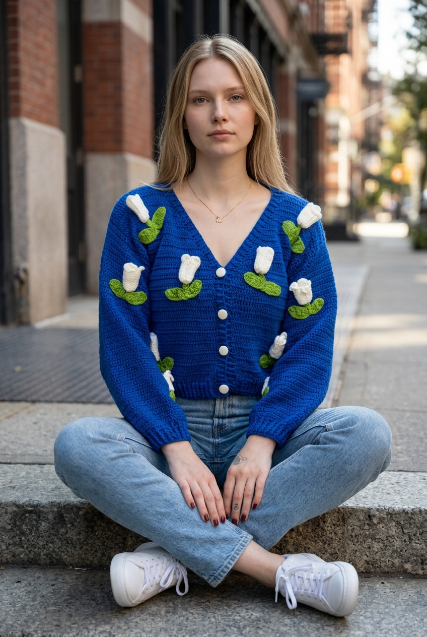 Blue Lily cardigan ￼