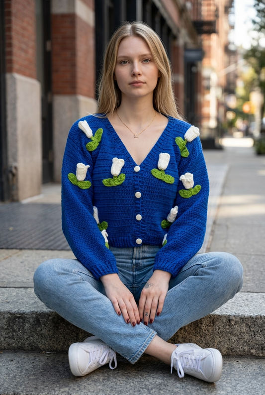 Blue Lily cardigan ￼