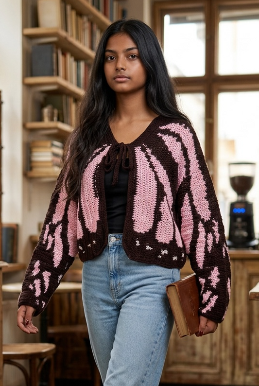 Brown Butterfly Cardigan