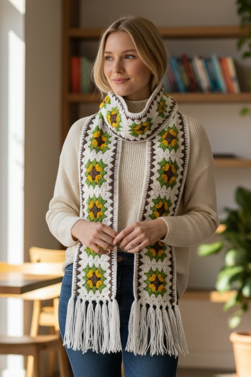Colour Pop Granny Scarf
