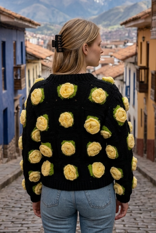 Morocco rose garden cardigan ￼