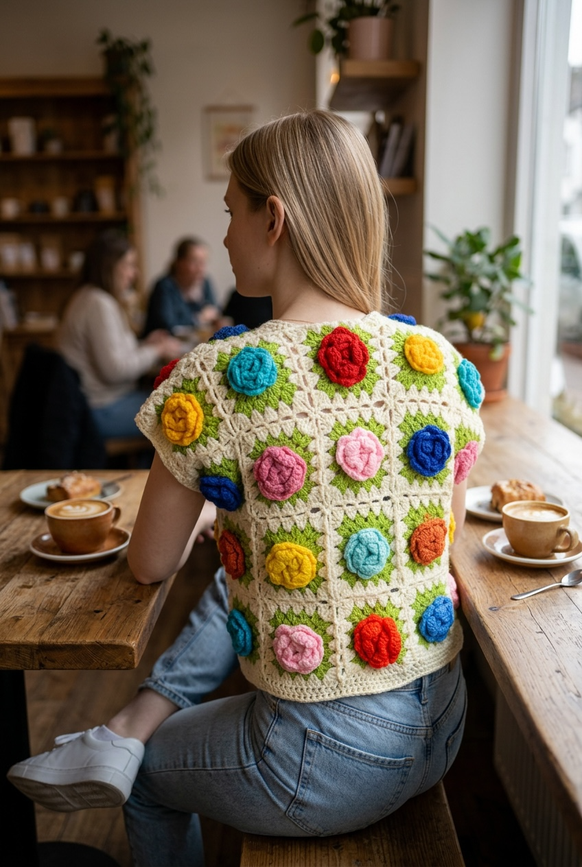 Multi Flower Half Jacket