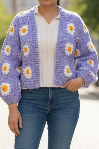 Lavender Bloom sweater ￼