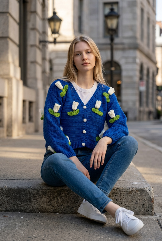 Blue Lily cardigan ￼