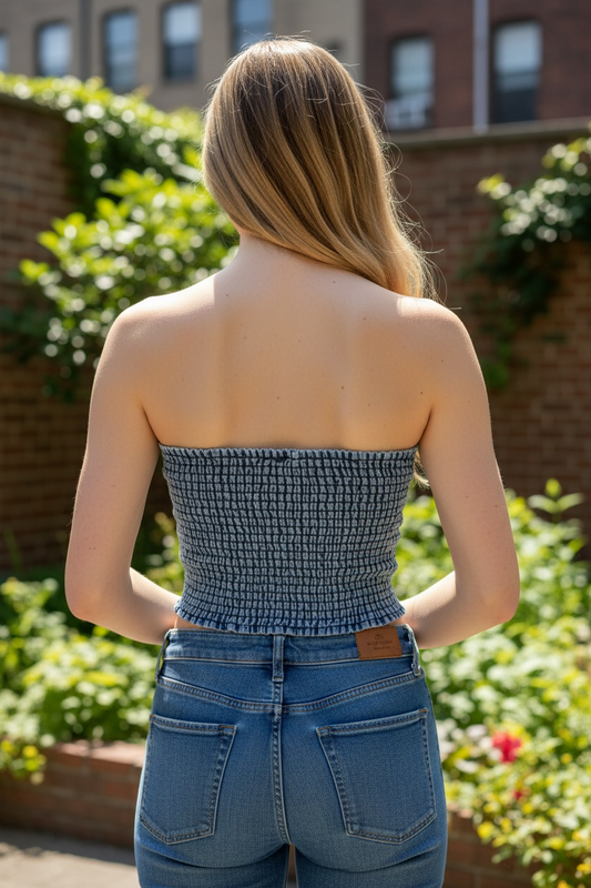 Denim corset